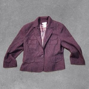 Worthington Purple Tweed Blazer Size 12